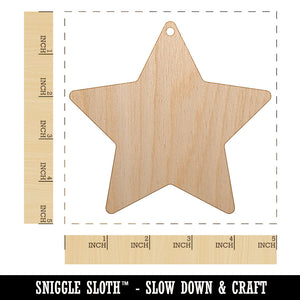 Star Shape Excellent Unfinished Craft Wood Holiday Christmas Tree DIY Pre-Drilled Ornament