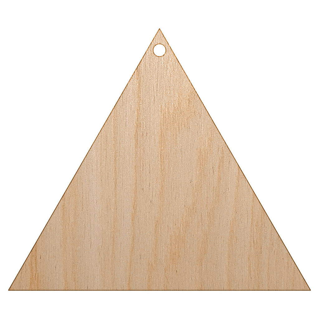 Triangle Solid Unfinished Craft Wood Holiday Christmas Tree DIY Pre-Drilled Ornament