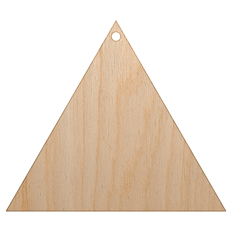 Triangle Solid Unfinished Craft Wood Holiday Christmas Tree DIY Pre-Drilled Ornament