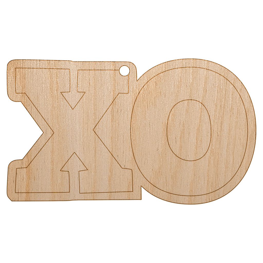 XO Hugs Kisses Unfinished Craft Wood Holiday Christmas Tree DIY Pre-Drilled Ornament
