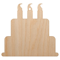Birthday Cake Unfinished Craft Wood Holiday Christmas Tree DIY Pre-Drilled Ornament