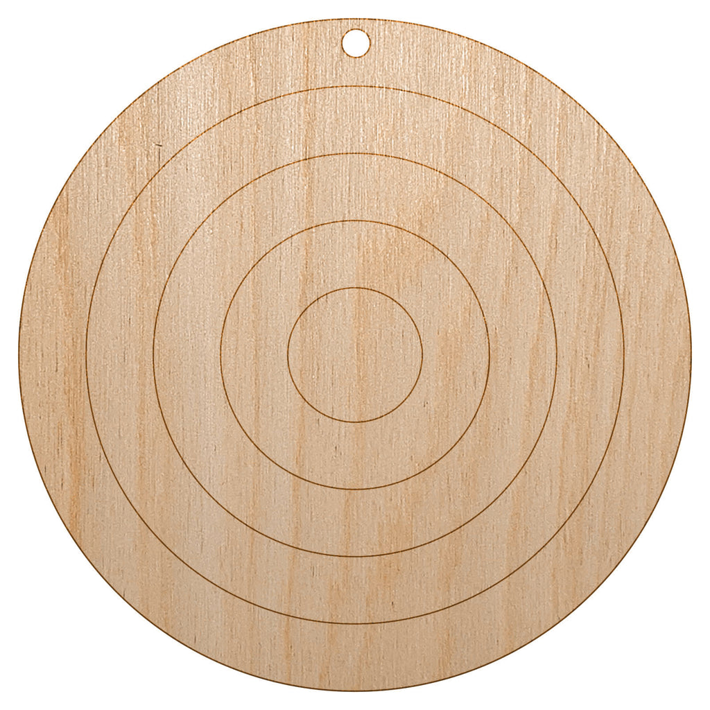 Bullseye Target Unfinished Craft Wood Holiday Christmas Tree DIY Pre-Drilled Ornament