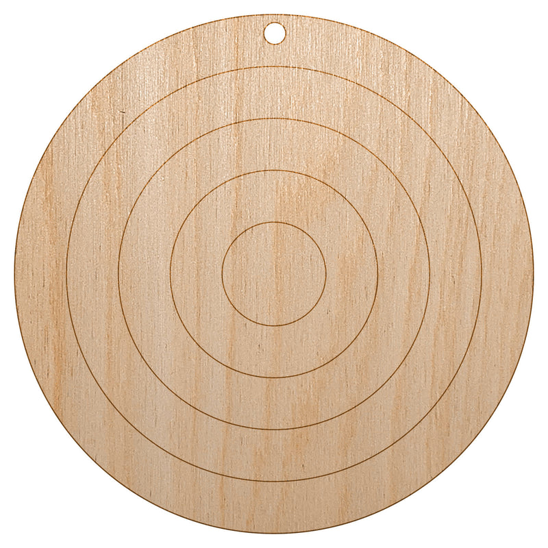 Bullseye Target Unfinished Craft Wood Holiday Christmas Tree DIY Pre-Drilled Ornament