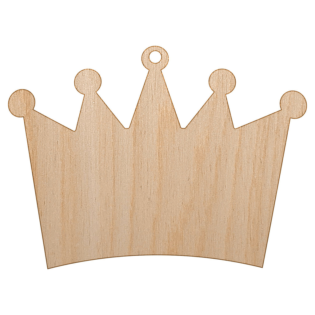 Crown King Queen Princess Unfinished Craft Wood Holiday Christmas Tree DIY Pre-Drilled Ornament