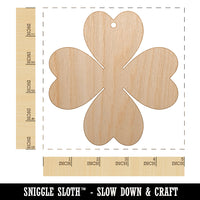 Four Leaf Clover Lucky Solid Unfinished Craft Wood Holiday Christmas Tree DIY Pre-Drilled Ornament