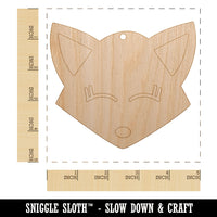 Fox Face Unfinished Craft Wood Holiday Christmas Tree DIY Pre-Drilled Ornament