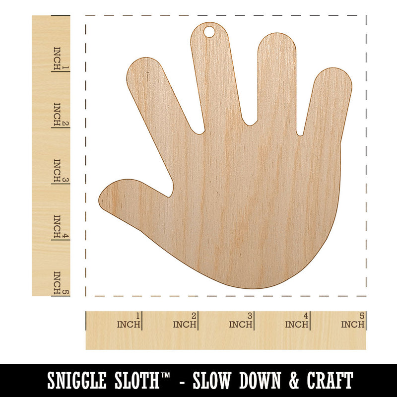 Handprint Solid Unfinished Craft Wood Holiday Christmas Tree DIY Pre-Drilled Ornament