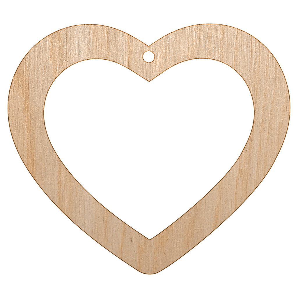 Heart Hollow Unfinished Craft Wood Holiday Christmas Tree DIY Pre-Drilled Ornament