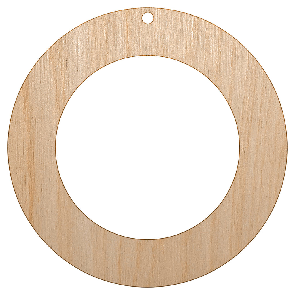 Circle Outline Unfinished Craft Wood Holiday Christmas Tree DIY Pre-Drilled Ornament