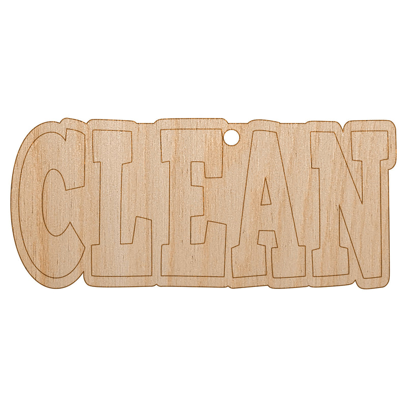 Clean Text Unfinished Craft Wood Holiday Christmas Tree DIY Pre-Drilled Ornament