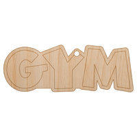 Gym Text Unfinished Craft Wood Holiday Christmas Tree DIY Pre-Drilled Ornament