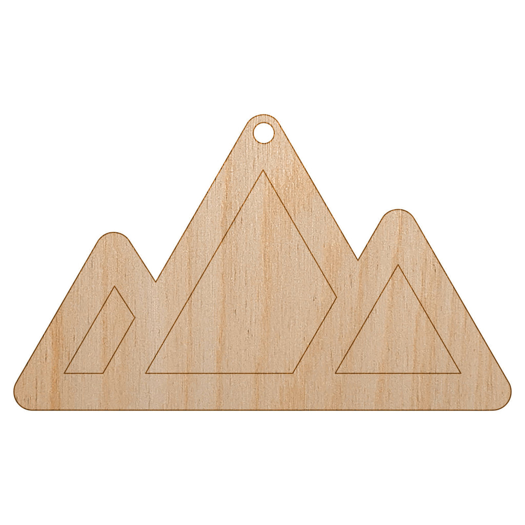 Mountain Range Unfinished Craft Wood Holiday Christmas Tree DIY Pre-Drilled Ornament