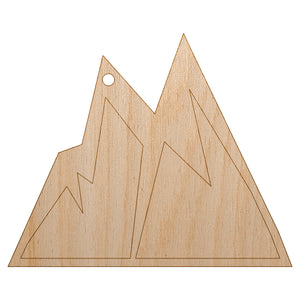 Mountains Jagged Unfinished Craft Wood Holiday Christmas Tree DIY Pre-Drilled Ornament
