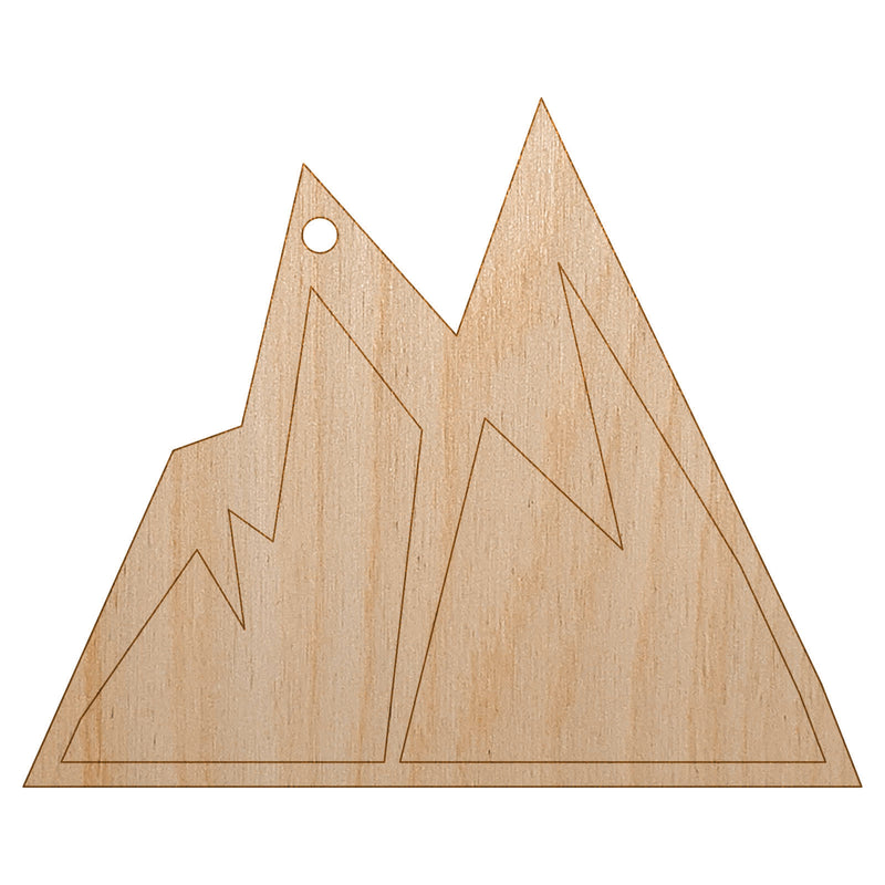 Mountains Jagged Unfinished Craft Wood Holiday Christmas Tree DIY Pre-Drilled Ornament