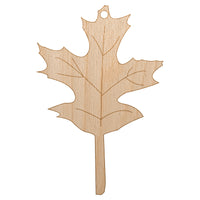 Oak Leaf Unfinished Craft Wood Holiday Christmas Tree DIY Pre-Drilled Ornament