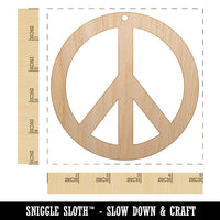 Peace Sign Unfinished Craft Wood Holiday Christmas Tree DIY Pre-Drilled Ornament