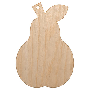 Pear Fruit Solid Unfinished Craft Wood Holiday Christmas Tree DIY Pre-Drilled Ornament