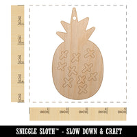 Pineapple Doodle Unfinished Craft Wood Holiday Christmas Tree DIY Pre-Drilled Ornament