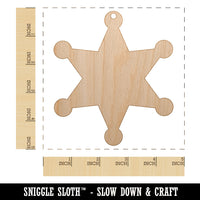 Sheriff Policeman Badge Unfinished Craft Wood Holiday Christmas Tree DIY Pre-Drilled Ornament