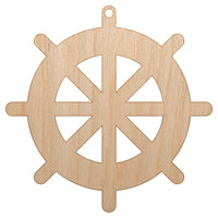 Ship Wheel Nautical Boat Unfinished Craft Wood Holiday Christmas Tree DIY Pre-Drilled Ornament