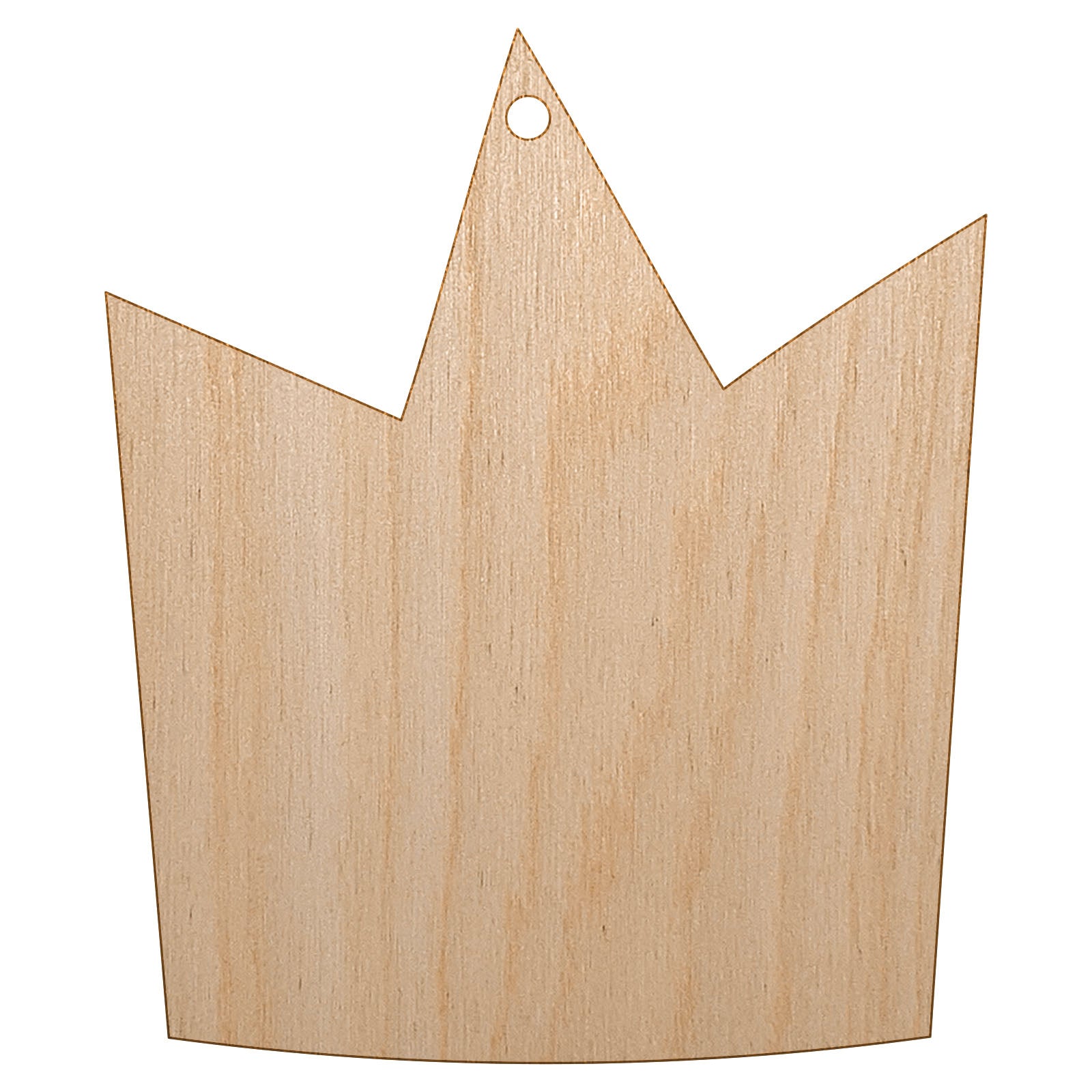 Silly Crown Unfinished Craft Wood Holiday Christmas Tree DIY Pre-Drilled Ornament