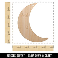 Sleeping Moon Unfinished Craft Wood Holiday Christmas Tree DIY Pre-Drilled Ornament