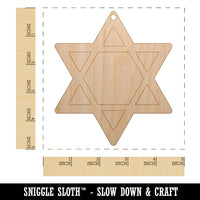 Star of David Jewish Unfinished Craft Wood Holiday Christmas Tree DIY Pre-Drilled Ornament