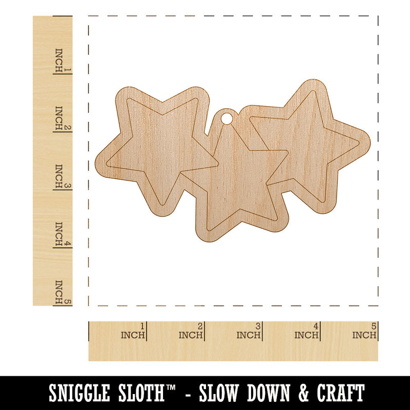 Star Scatter Unfinished Craft Wood Holiday Christmas Tree DIY Pre-Drilled Ornament