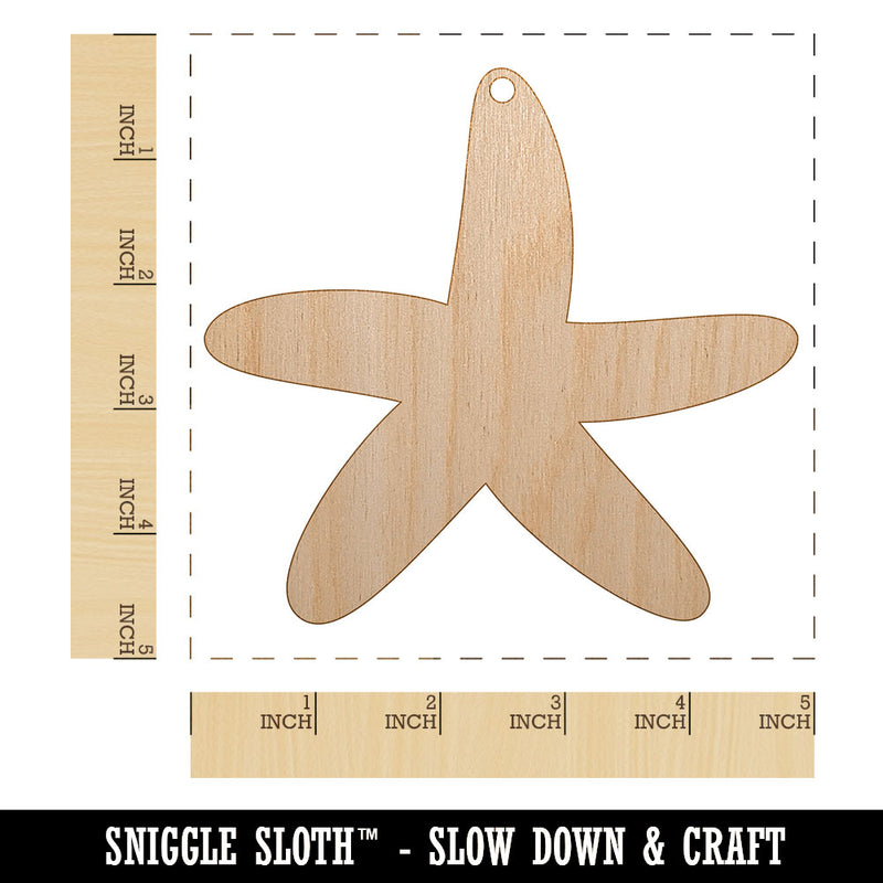 Starfish Solid Tropical Beach Unfinished Craft Wood Holiday Christmas Tree DIY Pre-Drilled Ornament