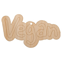 Vegan Text Unfinished Craft Wood Holiday Christmas Tree DIY Pre-Drilled Ornament