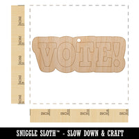 Vote Election Unfinished Craft Wood Holiday Christmas Tree DIY Pre-Drilled Ornament