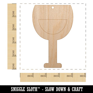 Wine Glass Half Full Unfinished Craft Wood Holiday Christmas Tree DIY Pre-Drilled Ornament