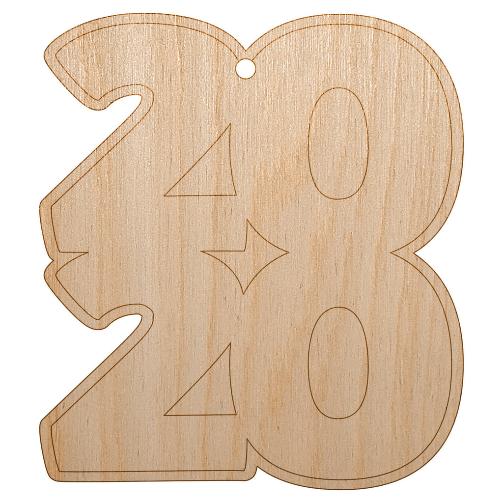 2020 Stacked Graduation Unfinished Craft Wood Holiday Christmas Tree DIY Pre-Drilled Ornament