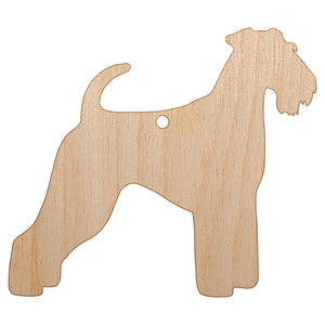 Airedale Terrier Bingley Waterside Dog Solid Unfinished Craft Wood Holiday Christmas Tree DIY Pre-Drilled Ornament
