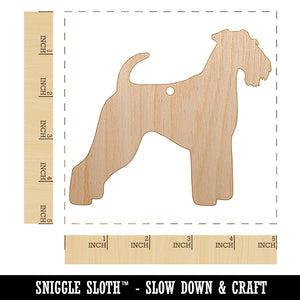 Airedale Terrier Bingley Waterside Dog Solid Unfinished Craft Wood Holiday Christmas Tree DIY Pre-Drilled Ornament