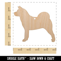 American Akita Dog Solid Unfinished Craft Wood Holiday Christmas Tree DIY Pre-Drilled Ornament