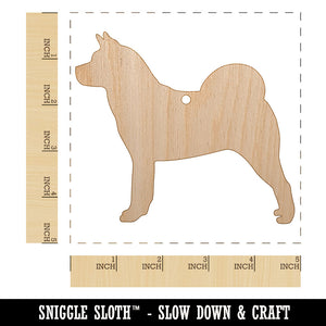 American Akita Dog Solid Unfinished Craft Wood Holiday Christmas Tree DIY Pre-Drilled Ornament