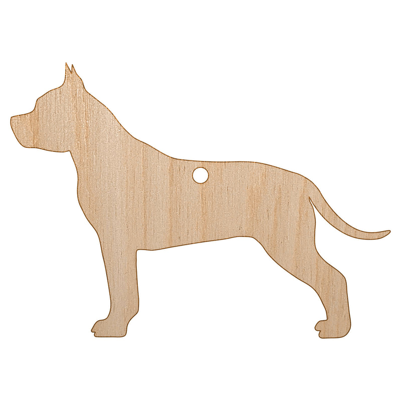 American Staffordshire Terrier Amstaff Dog Solid Unfinished Craft Wood Holiday Christmas Tree DIY Pre-Drilled Ornament