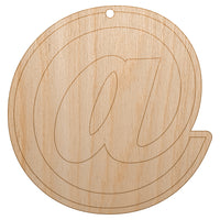 At Email Symbol Unfinished Craft Wood Holiday Christmas Tree DIY Pre-Drilled Ornament