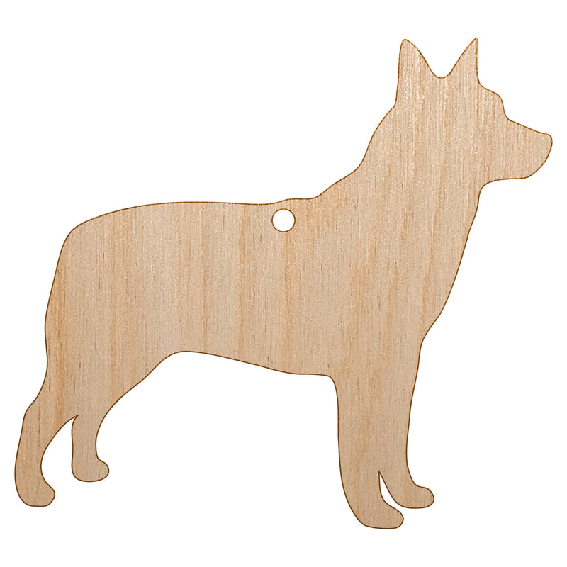 Australian Cattle Dog Solid Unfinished Craft Wood Holiday Christmas Tree DIY Pre-Drilled Ornament