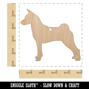 Basenji Dog Solid Unfinished Craft Wood Holiday Christmas Tree DIY Pre-Drilled Ornament