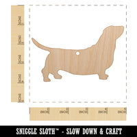 Basset Hound Dog Solid Unfinished Craft Wood Holiday Christmas Tree DIY Pre-Drilled Ornament