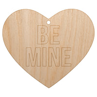 Be Mine in Heart Love Valentine's Day Unfinished Craft Wood Holiday Christmas Tree DIY Pre-Drilled Ornament