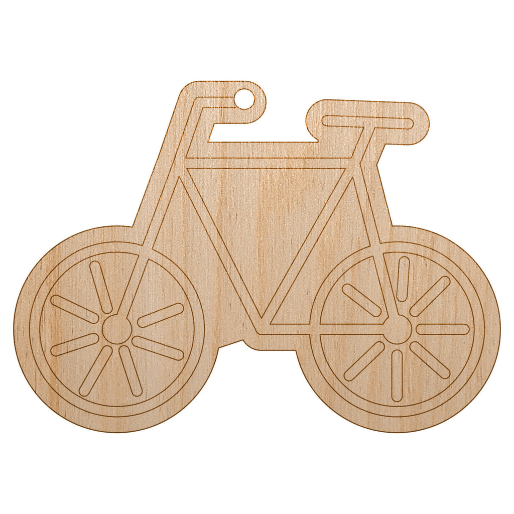 Bike Bicycle Doodle Unfinished Craft Wood Holiday Christmas Tree DIY Pre-Drilled Ornament