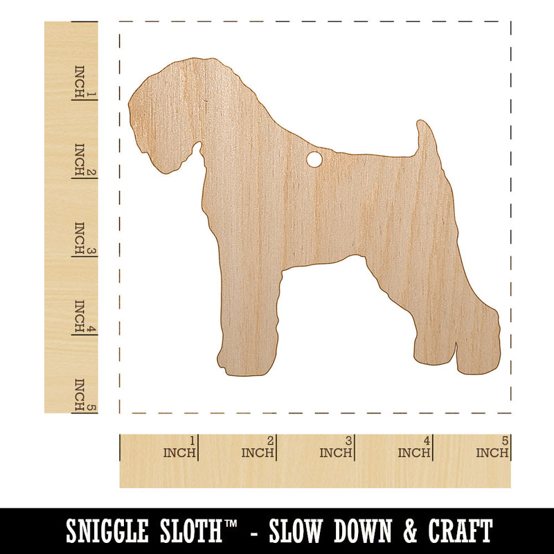 Black Russian Terrier Chornyi Dog Solid Unfinished Craft Wood Holiday Christmas Tree DIY Pre-Drilled Ornament