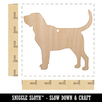 Bloodhound Dog Solid Unfinished Craft Wood Holiday Christmas Tree DIY Pre-Drilled Ornament