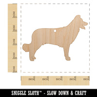 Border Collie Dog Solid Unfinished Craft Wood Holiday Christmas Tree DIY Pre-Drilled Ornament