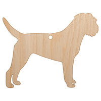 Border Terrier Dog Solid Unfinished Craft Wood Holiday Christmas Tree DIY Pre-Drilled Ornament