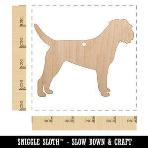 Border Terrier Dog Solid Unfinished Craft Wood Holiday Christmas Tree DIY Pre-Drilled Ornament