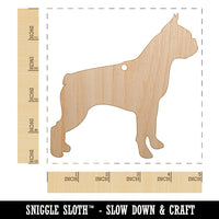 Boston Terrier Dog Solid Unfinished Craft Wood Holiday Christmas Tree DIY Pre-Drilled Ornament